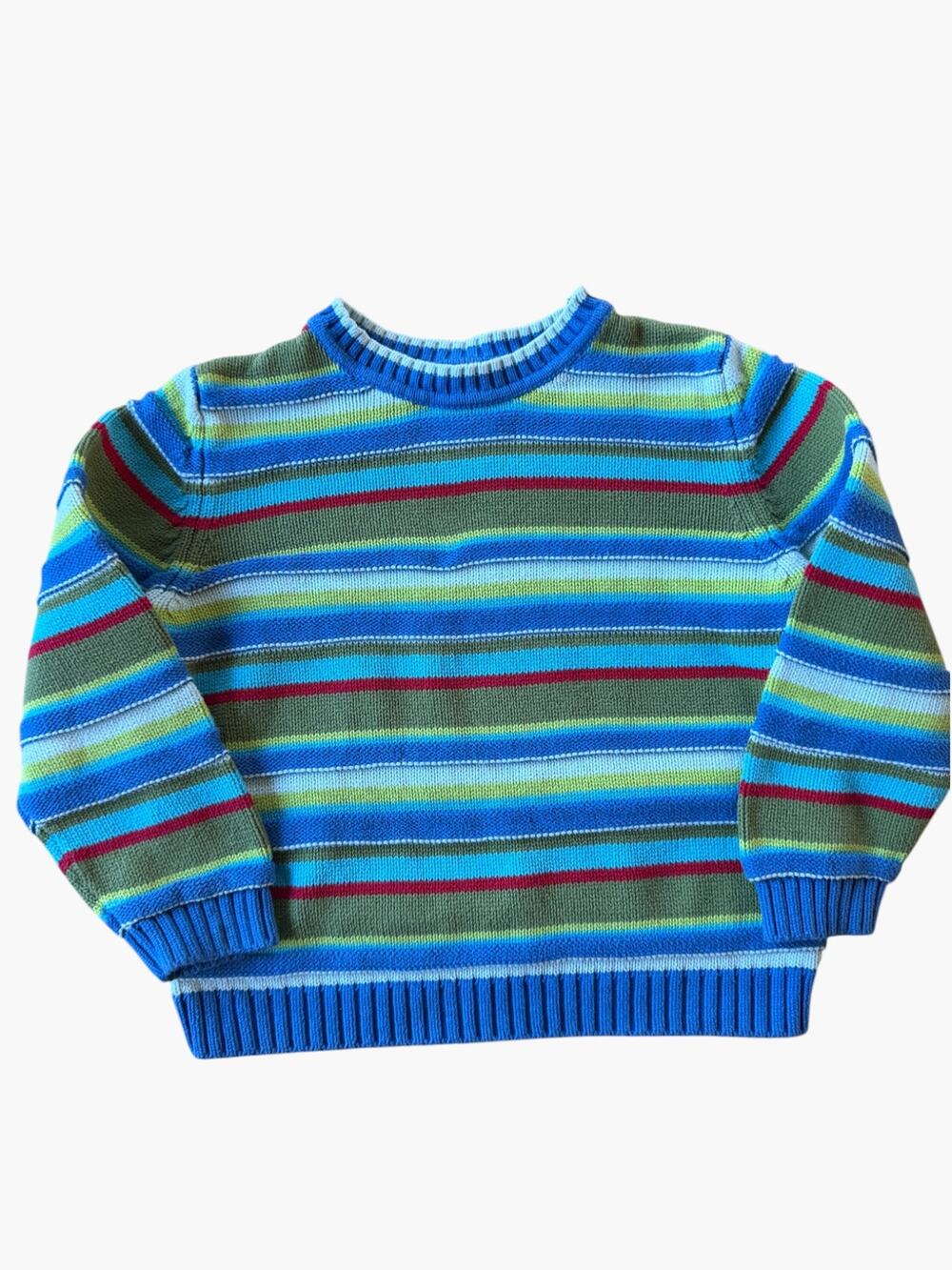 Hanna Andersson Striped Knit Cotton Sweater Boys Kids Size 8